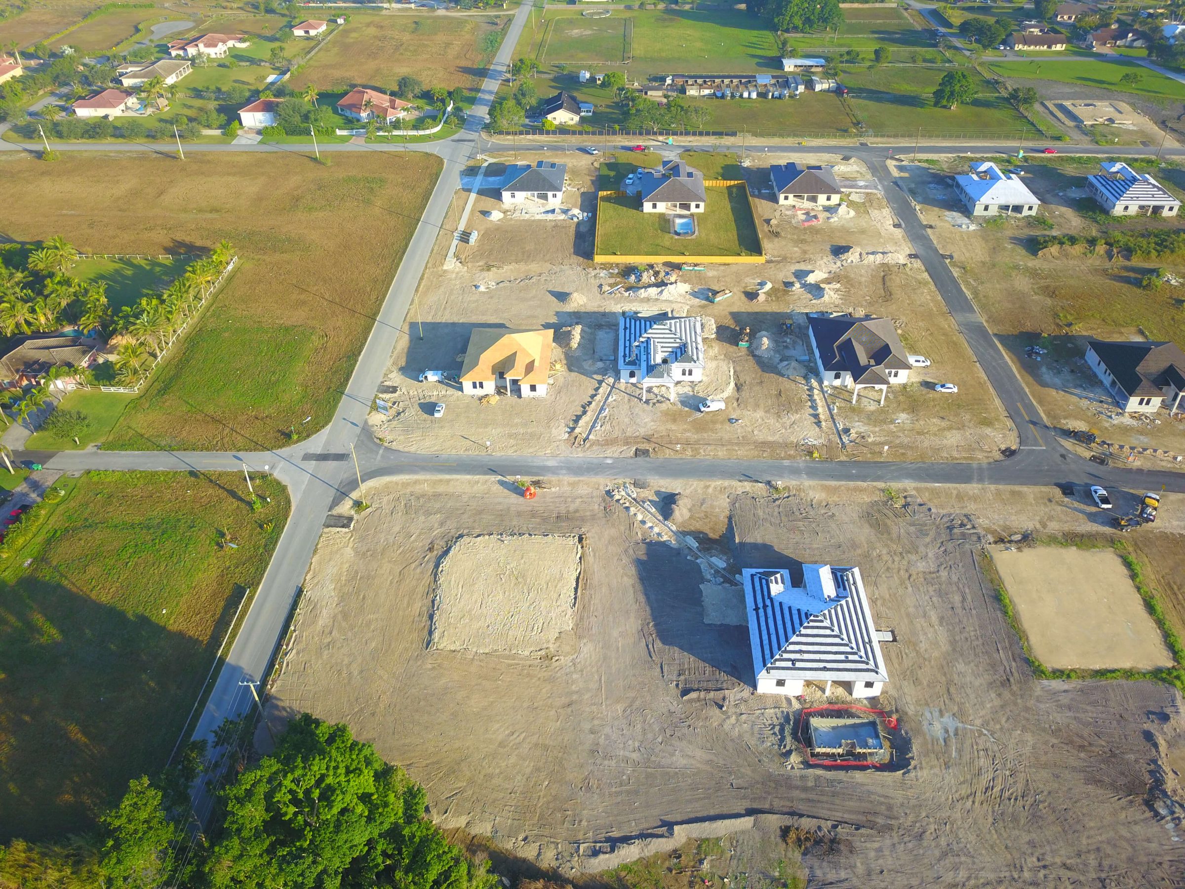 Aerial view of a new single-family community under construction
